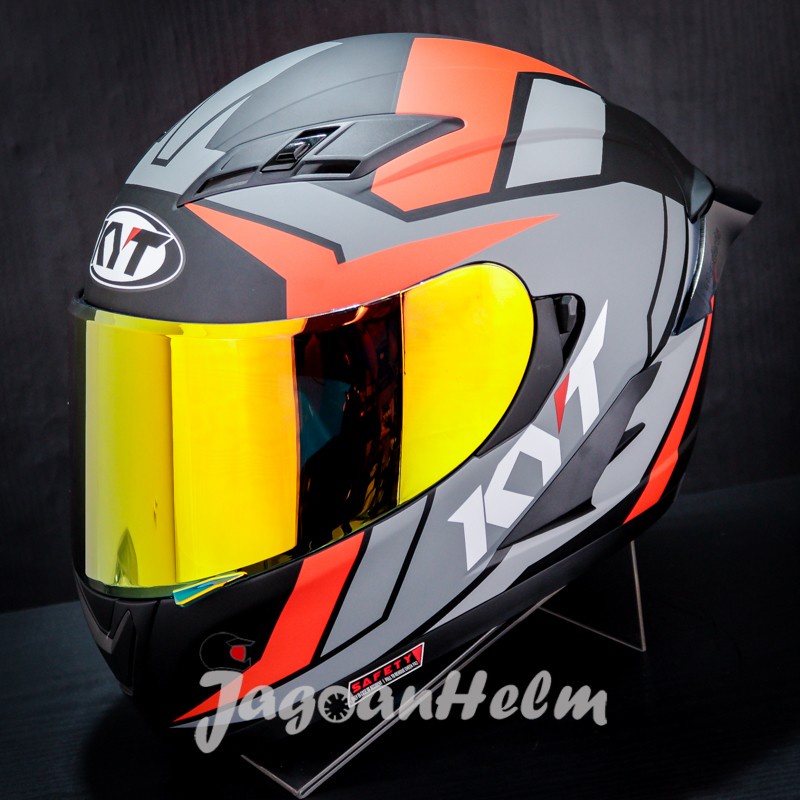 Jual HELM KYT FALCON FR RAID PAKET GANTENG BLACK MATT RED FLUO FLAT