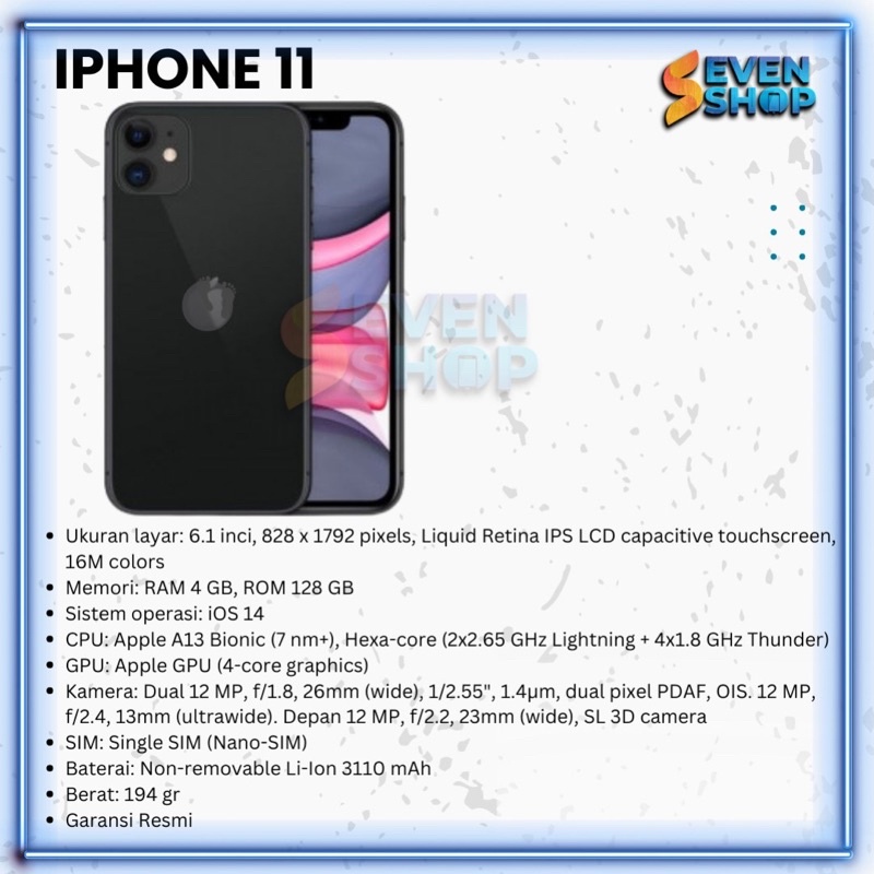 Apple iPhone 11 64/128/256GB ROM 6.1 Original Liquid Retina IPS