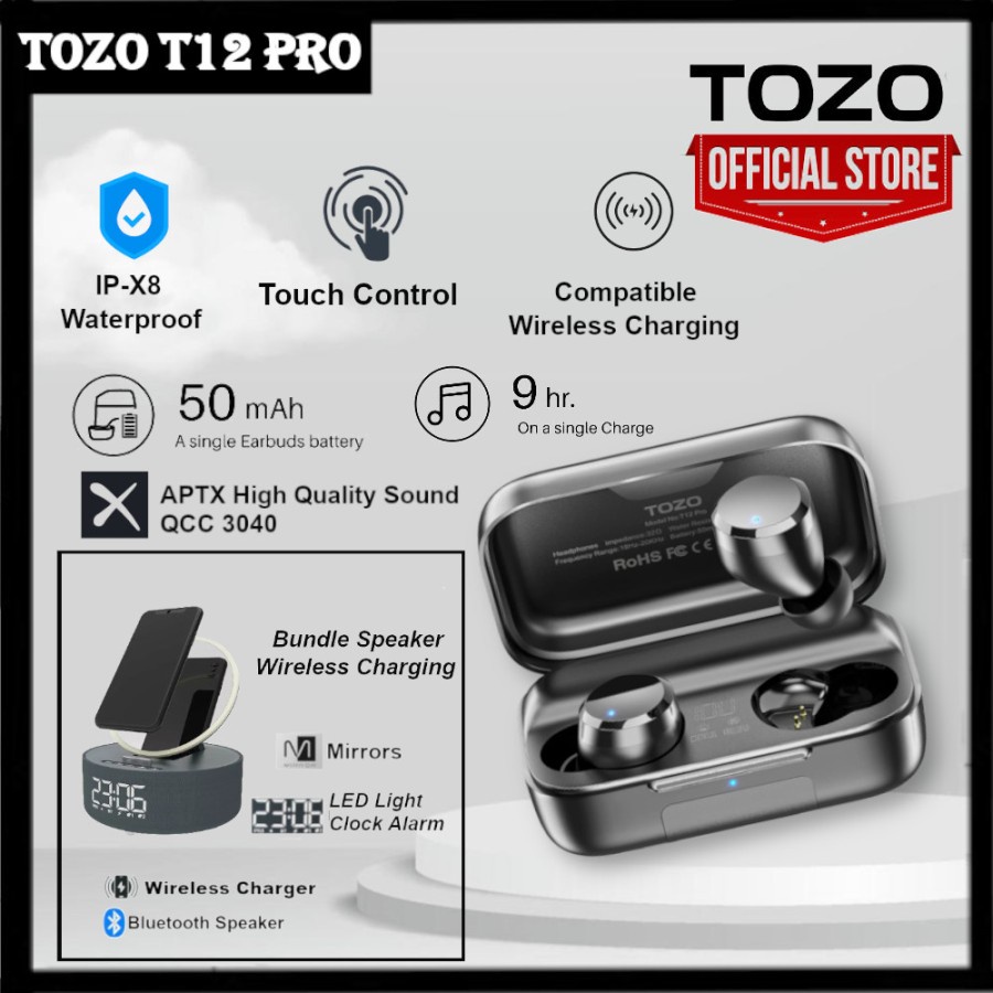 Tozo T12 Wireless Tozo Earbuds Controls TOZO T12 TWS Wireless