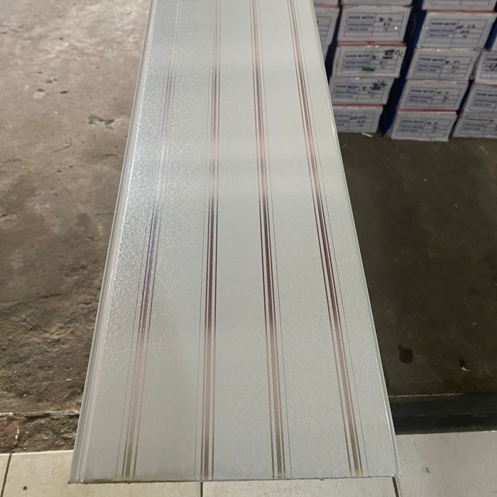 Jual Plafon PVC motif putih garis Glossy Denta Plafon DP 53 | Shopee