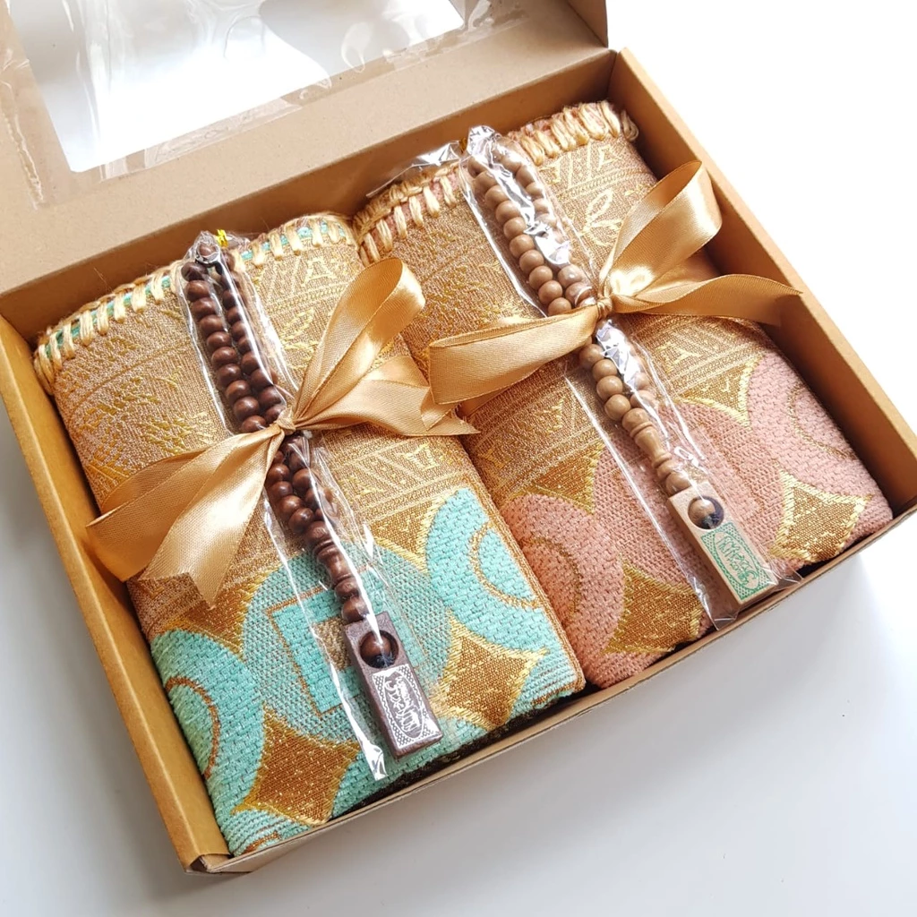 SAJADAH TURKI COUPLE FREE TASBIH PACKING BOX