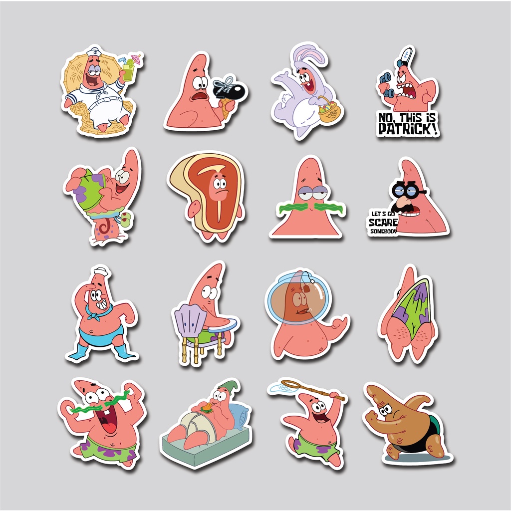Jual STICKER PACK PATRICK STAR | STIKER TUMBLER LAPTOP | STIKER KOPER ...