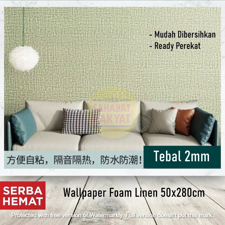 Jual Wallpaper Foam Linen 50x280cm Shopee Indonesia