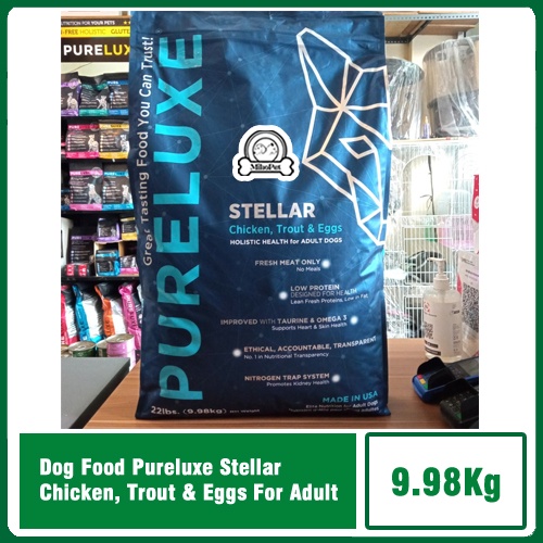 Jual Dog Food Pureluxe Stellar Chicken, Trout & Eggs For Adult 22 Lbs