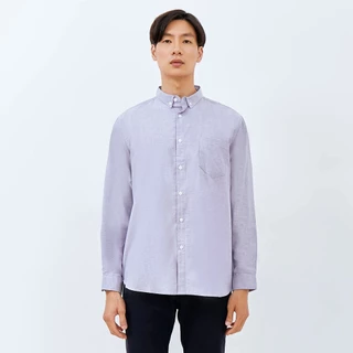 M231 Kemeja Pria Basic Polos Oxford Panjang Biru 1456G