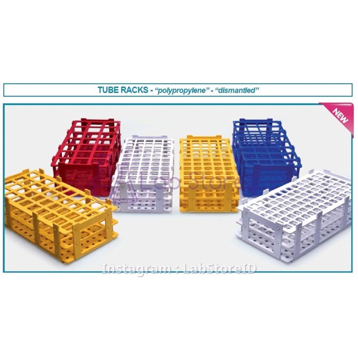 Jual TUBE RACKS DETACHABLE / RAK TABUNG REAKSI PLASTIK 16MM ( 5X11 ...