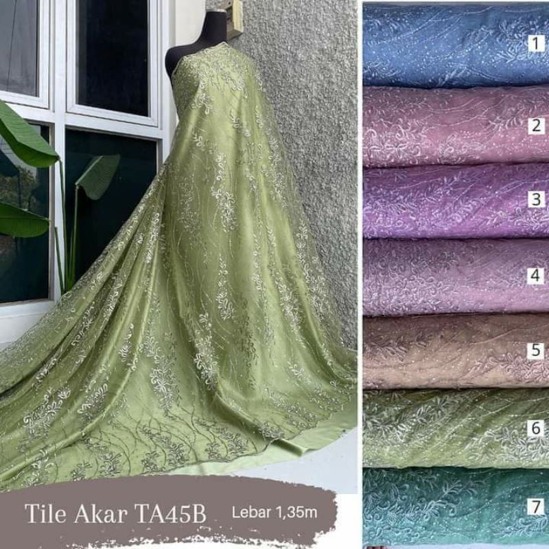 Jual Kain Tile Akar Bordir Import BEST SELLER!! | Shopee Indonesia