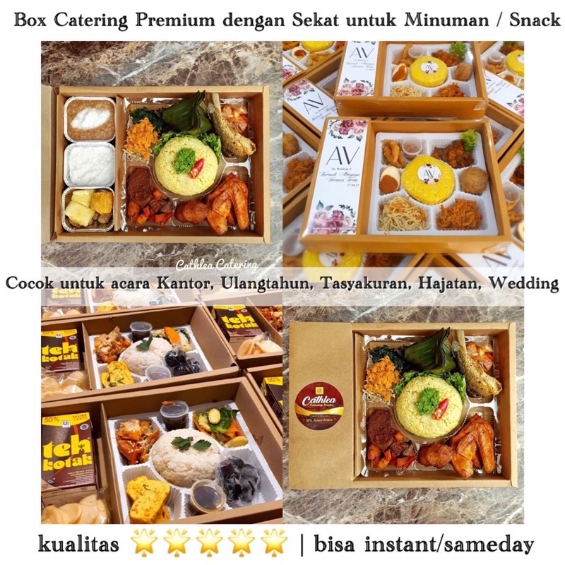 Jual Kotak Hampers Nasi Premium Sekat Tutup Mika Transparan Kotak Catering High Quality Box Nasi 7165