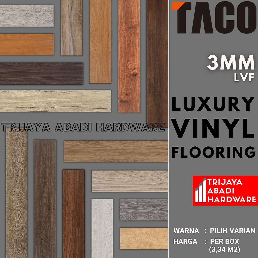 Jual TACO Lantai Vinyl 3mm LVF Motif Kayu Pola Vinil Lantai Tebal 3mm