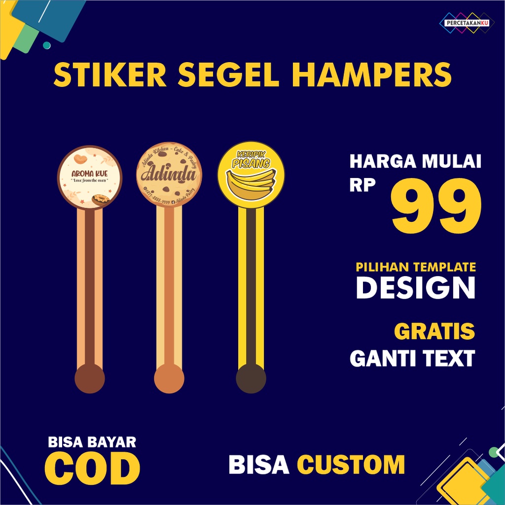 Jual Cetak Stiker Segel Hampers Stiker Segel Makanan Stiker Segel