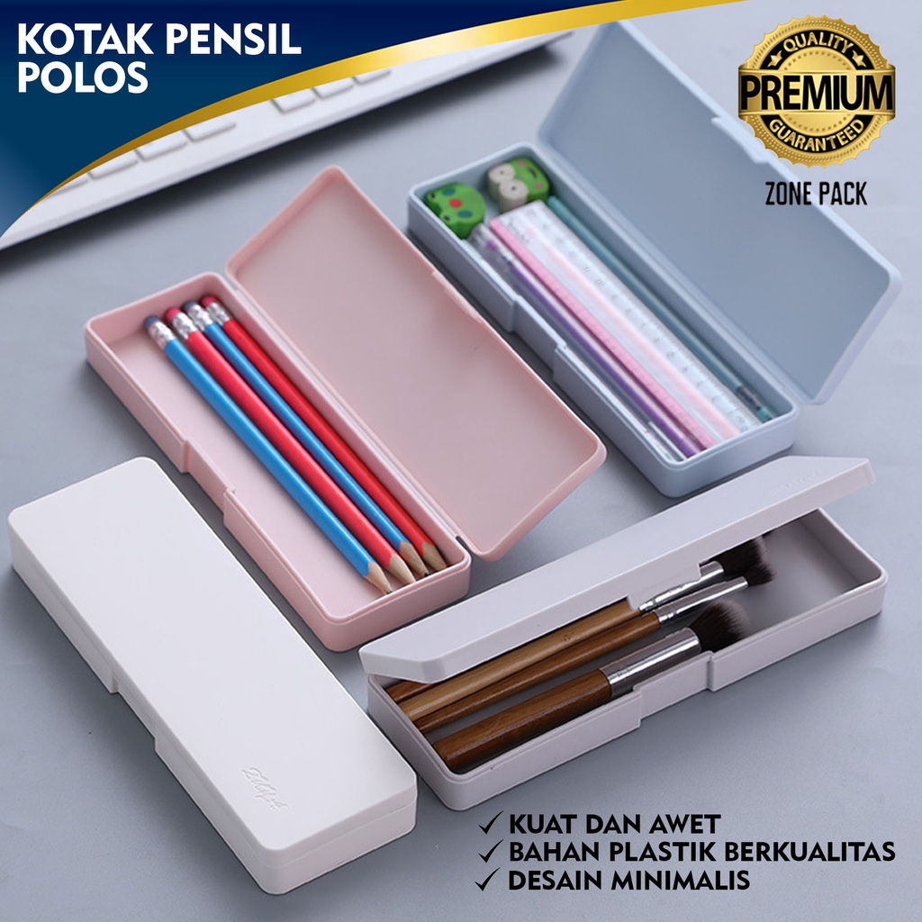 Jual Kotak Pensil Polos Tempat Pensil Minimalis Aesthetic Pencil