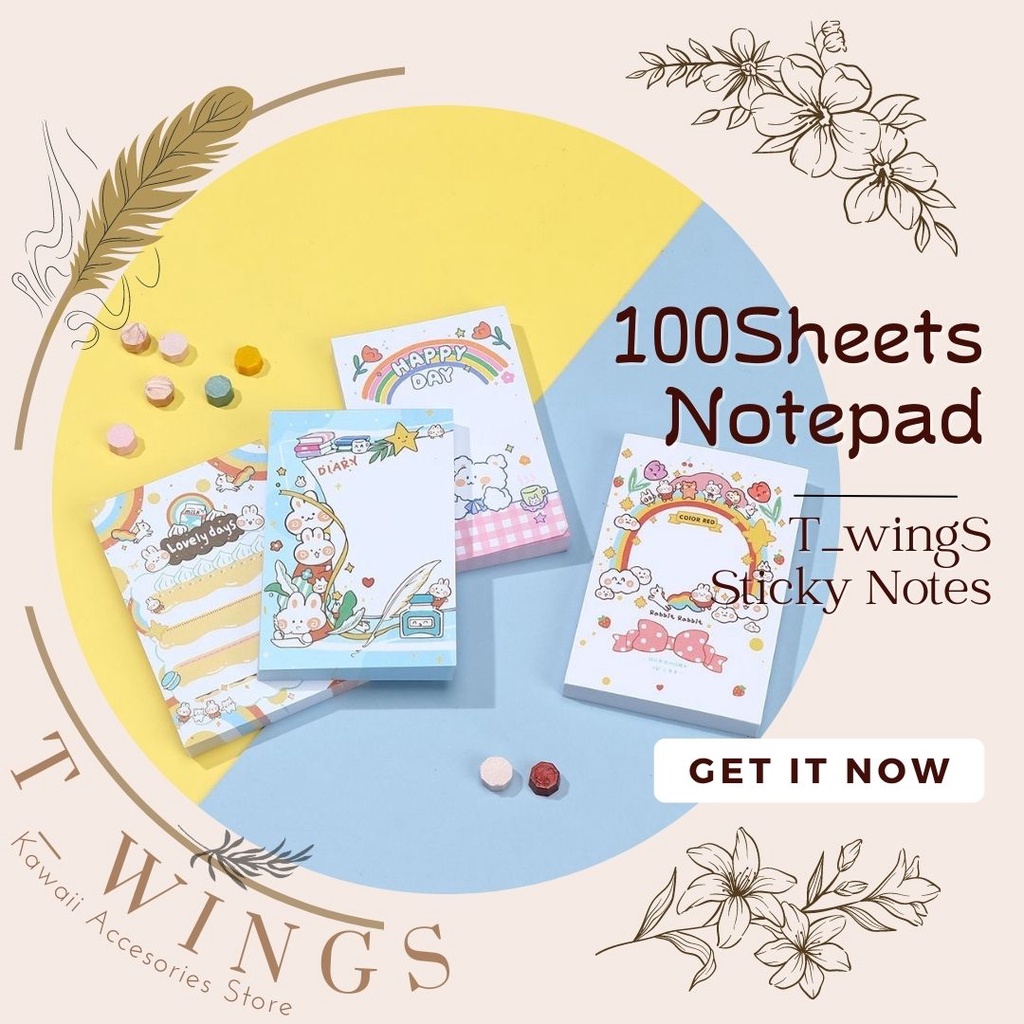 Jual [ New Arrival ] 100lembar/ 80 Lembar Sticky Notes Kawaii Rainbow ...