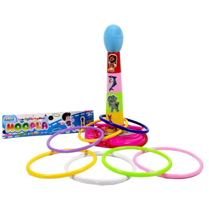 Jual mainan lempar ring hoopla cincin tiang lingkaran edukasi ...