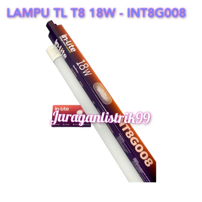 Jual INLITE - LAMPU LED T8 SET KAP+LAMPU [PILIH VARIAN] INT8G008 18WATT ...