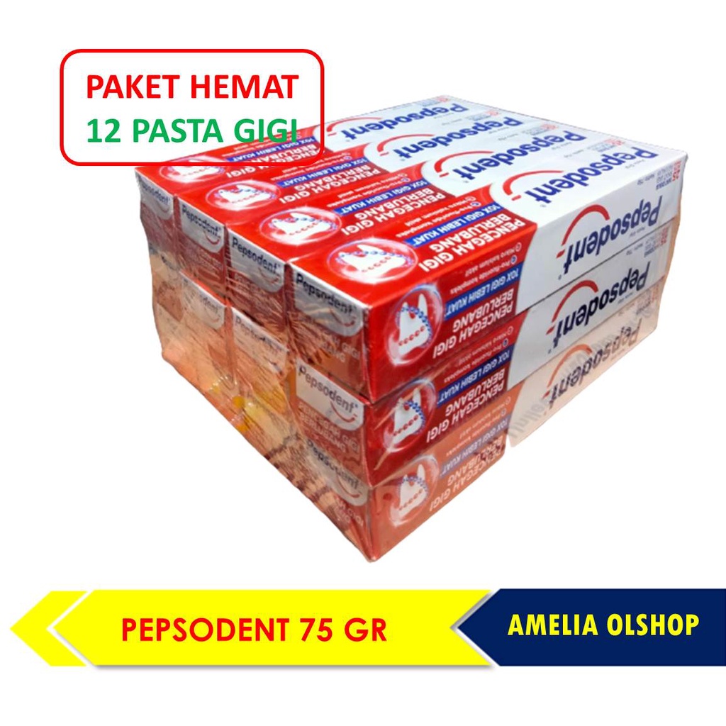 Jual Paket Hemat 12 Pepsodent 1 Lusin Odol 12 Jam Pasta Gigi Pencegah