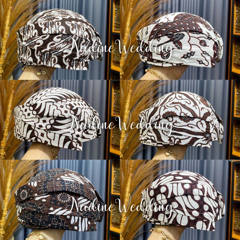 Jual Blangkon Solo (Polos) Motif Jarik, Nuansa Putih Shopee Indonesia