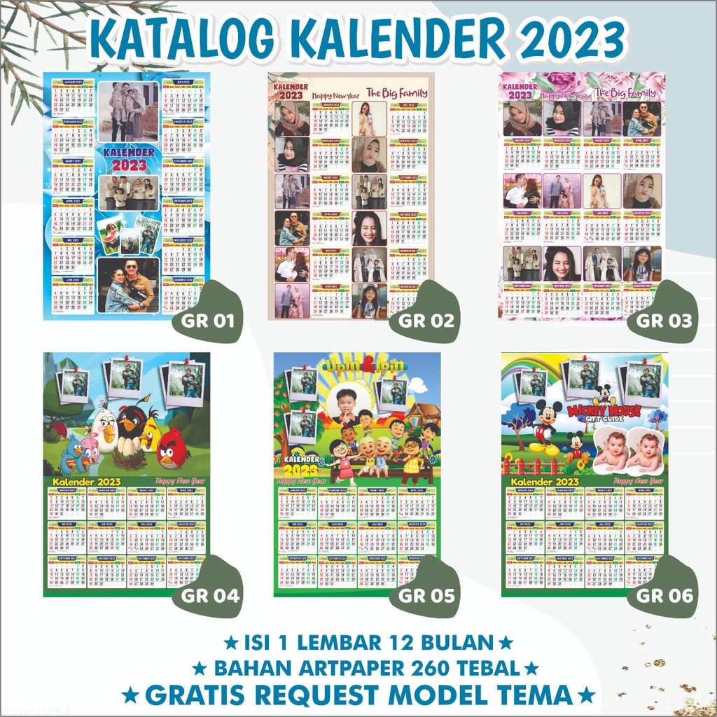 Jual (FREE DESIGN) KALENDER DINDING CUSTOM 2023 KALENDER CUSTOM FOTO ...