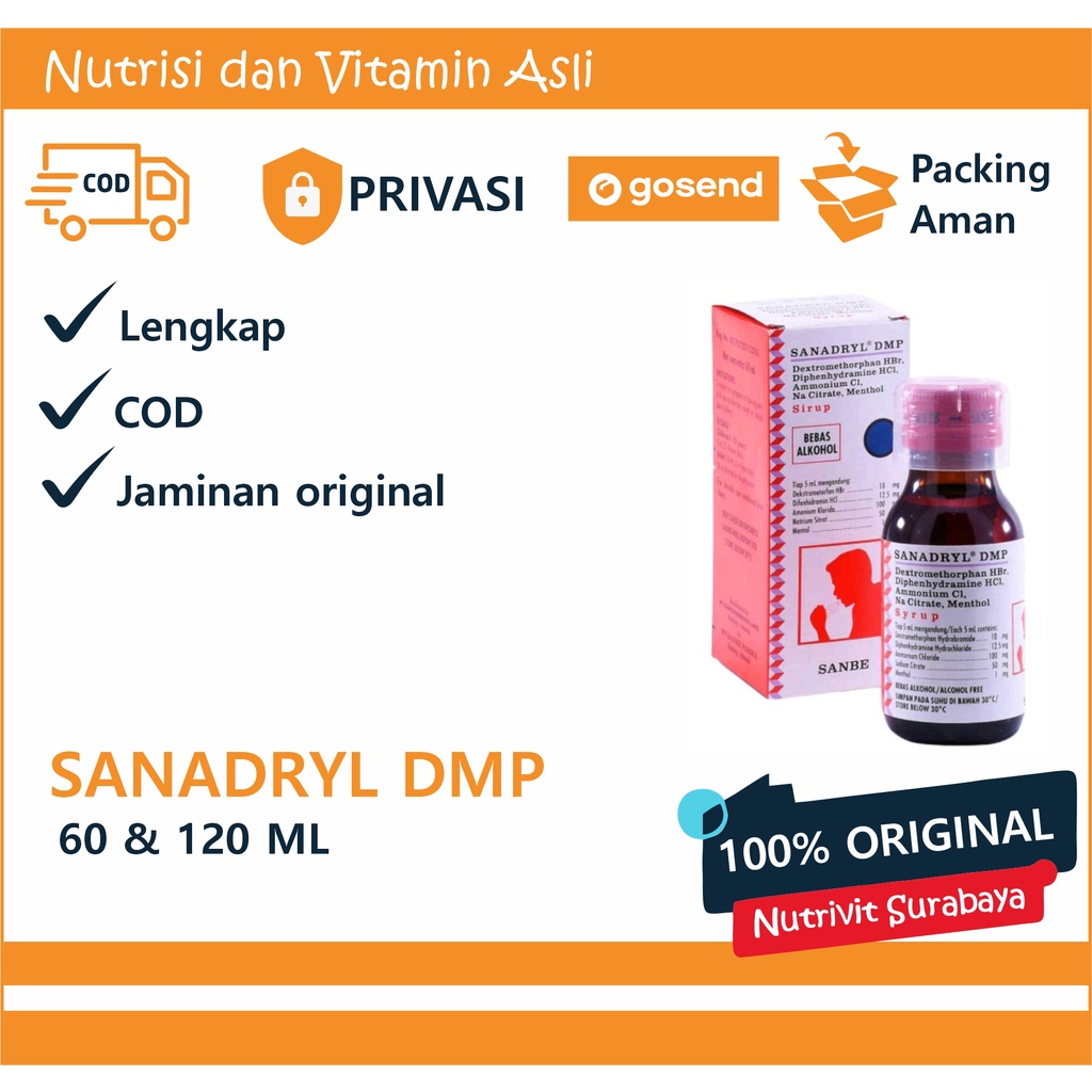 Jual Sanadryl Sirup Obat Batuk 60 And 100ml Shopee Indonesia 