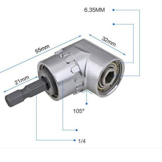 Jual Angle Driver Bit Holder / Pegangan Mata Bor Obeng L 105 Derajat ...