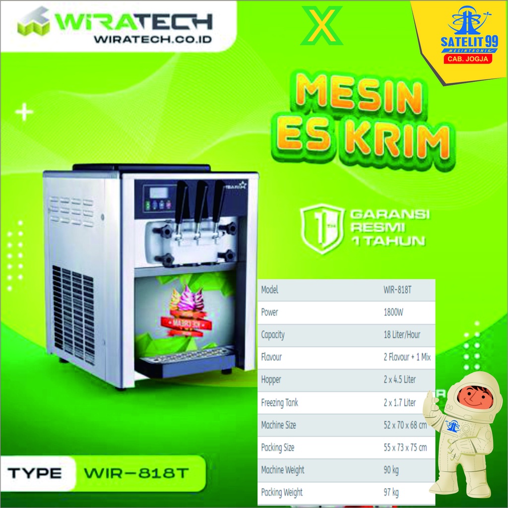 Jual MESIN ICE CREAM / SOFT ICE KRIM WIRATECH WIR-818-T | Shopee Indonesia