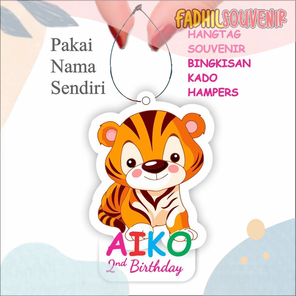 Jual (20pcs) Hangtag Custom Animal Series Tiger Harimau Bisa Custom ...