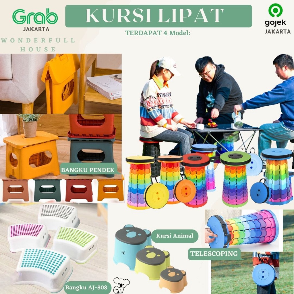 Jual Kursi Lipat Portable Bangku Lipat Mini Plastik Anak Serbaguna ...