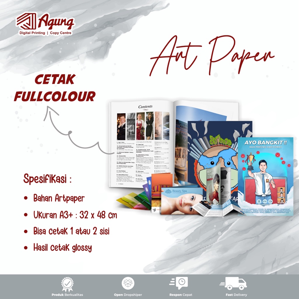 Jual Cetak Artpaper 120gr / 150gr / Mattepaper 120gr / 150gr / HVS 80gr ...