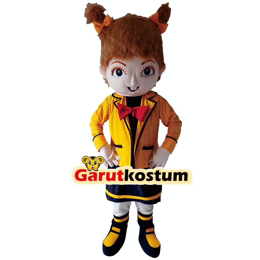 Jual Kostum maskot badut marsha jas kuning hitam setelan costume lucu ...