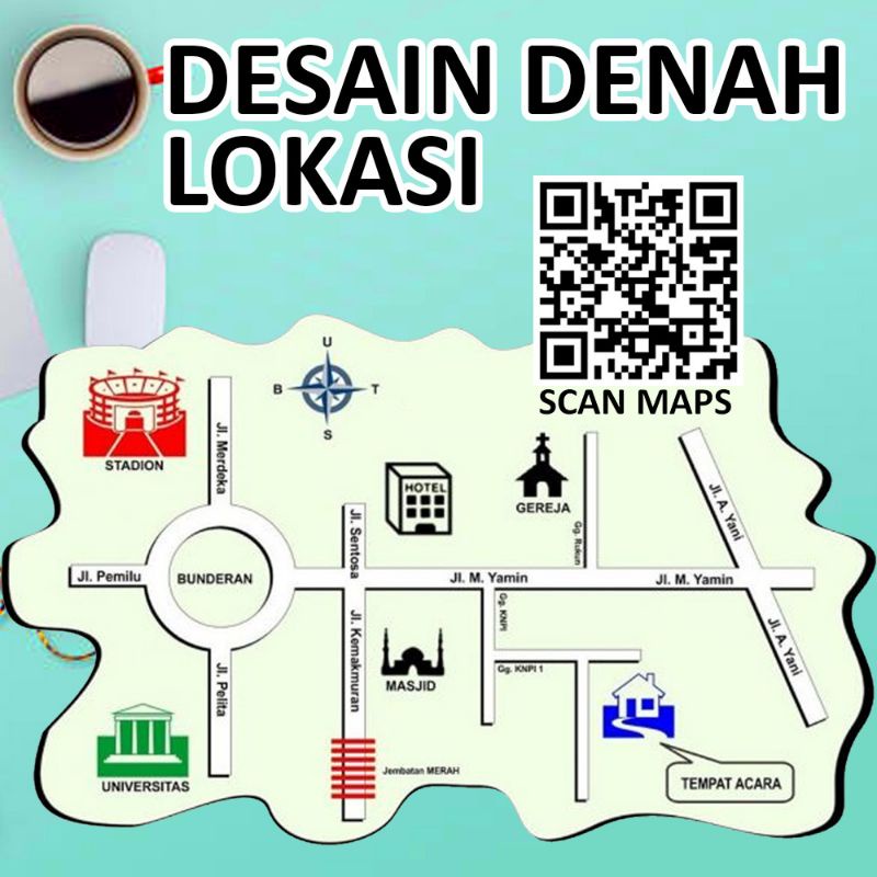 Jual DESAIN DENAH LOKASI UNDANGAN NIKAHAN DAN KHITANAN | Shopee Indonesia