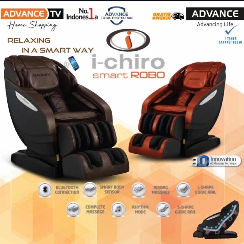 Jual KURSI PIJAT ADVANCE ICHIRO SMART ROBO 3D / Kursi pijit / Massage
