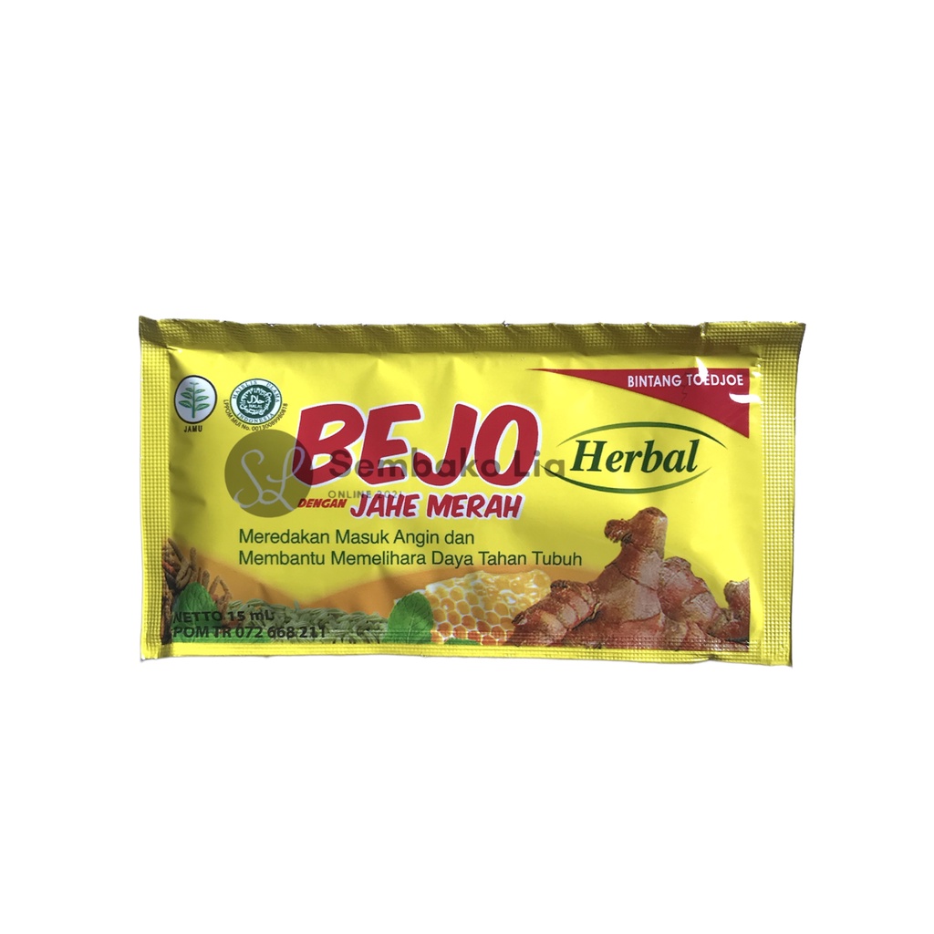 Jual Bejo Jahe Merah Bintang Toedjoe Masuk Angin Sachet Bejo Jahe