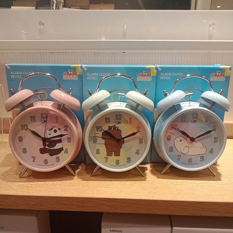 Jual MINISO X WE BARE BEARS ALARM CLOCK/ JAM BEKER KARAKTER BERUANG