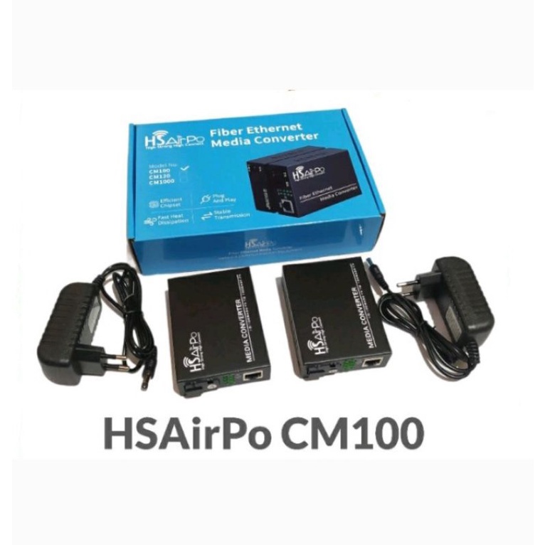 Jual Hsairpo Cm100 1 Fo 1 Lan Media Converter Fiber Optik 1fo 1lan Hs Airpo Cm100 M1 Shopee