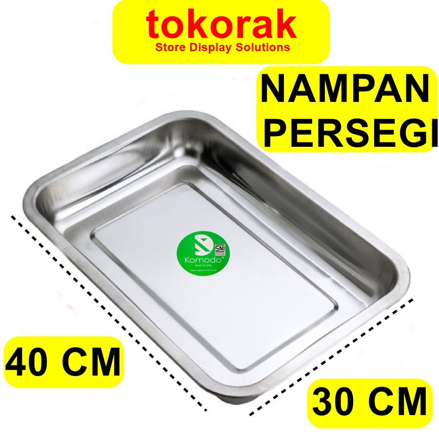 Jual KOMODO BAKING TRAY LOYANG SEGI NAMPAN BAKI PERSEGI STAINLESS 40 X 30 CM Shopee Indonesia