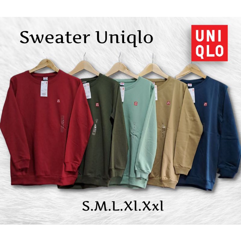 Jual UNIQLO Sweater Polos Unisex Pria Wanita Sweater Uniqlo Bordir Shopee Indonesia