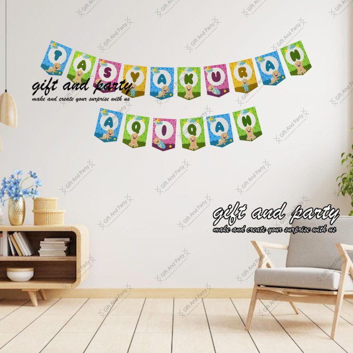 Jual Banner Tasyakuran Aqiqah #2 / Bunting Flag Tasyakuran | Shopee