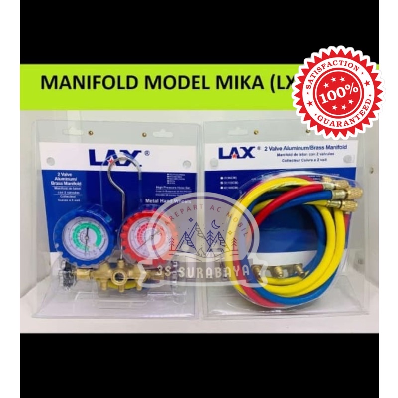 Jual Double Manifold Lax Untuk Pengisian R134 R22 R410 R32 | Shopee ...