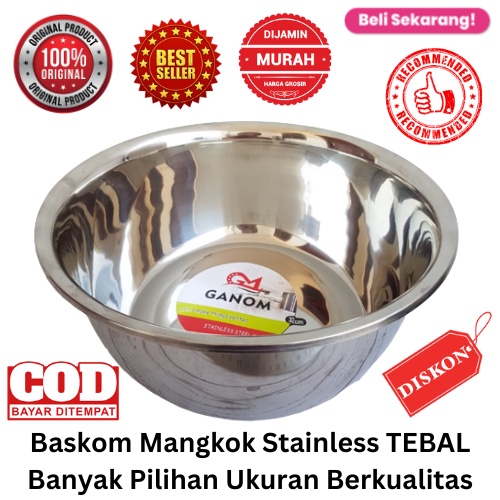 Jual Bisa Cod Promo Baskom Stainless Tebal Banyak Pilihan Ukuran