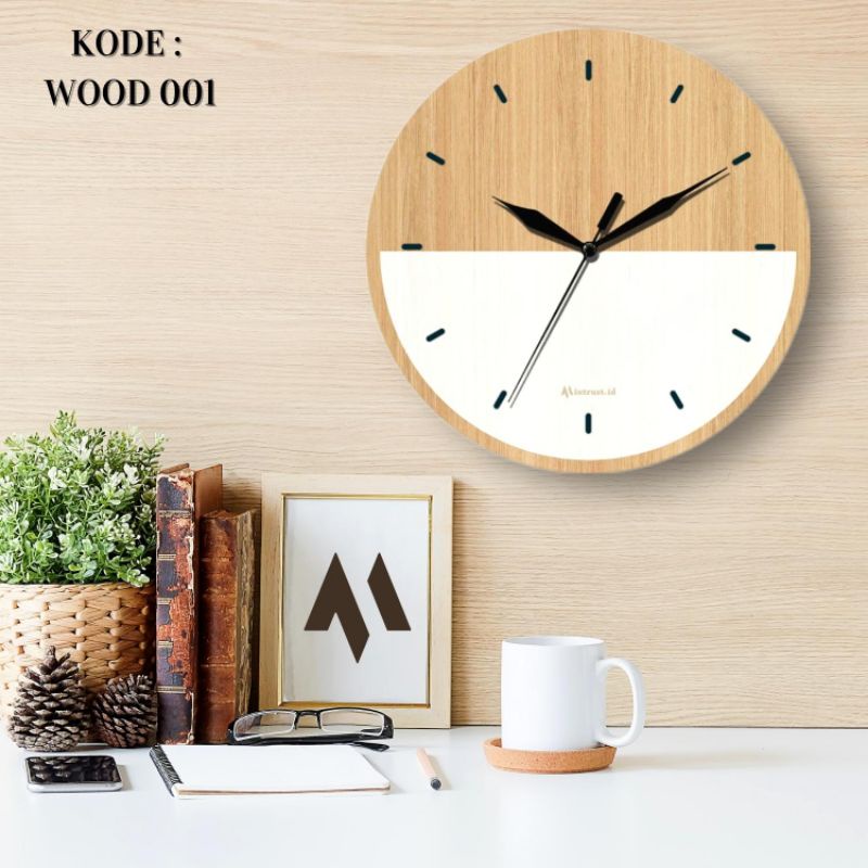Jual JAM DINDING KAYU SILENT MOVEMENT JAM KAYU JAM KAYU MDF JAM 