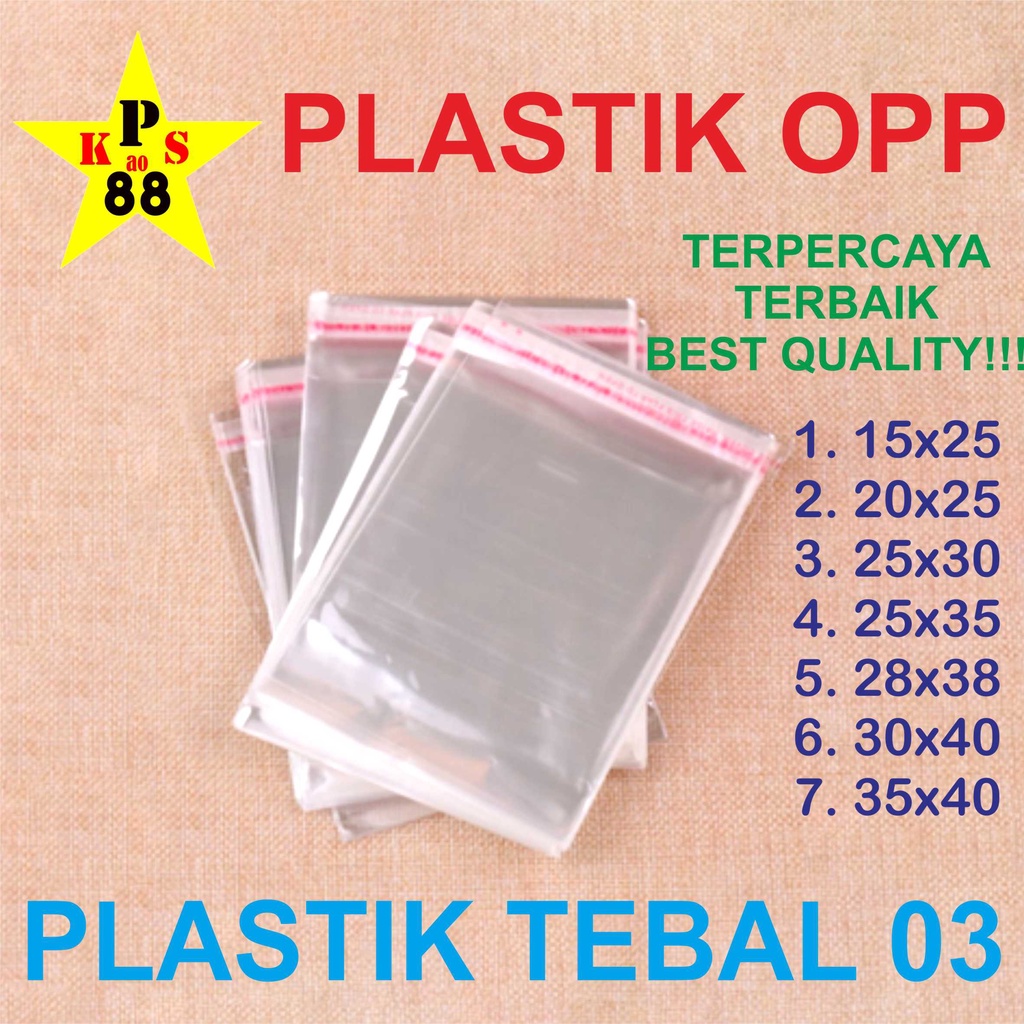 Jual Plastik Opp 30x40 Opp 28x38 Opp 25x35 Opp 25x30 Plastik Kemeja Plastik Bungkus 2399
