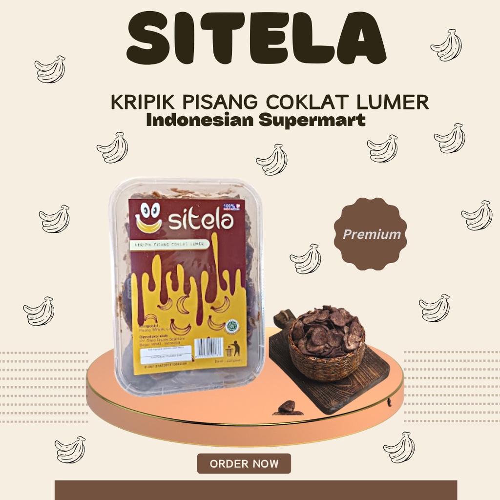Jual Sitela Kripik Pisang Coklat Lumer Premium bikin Nagih - 225gr ...
