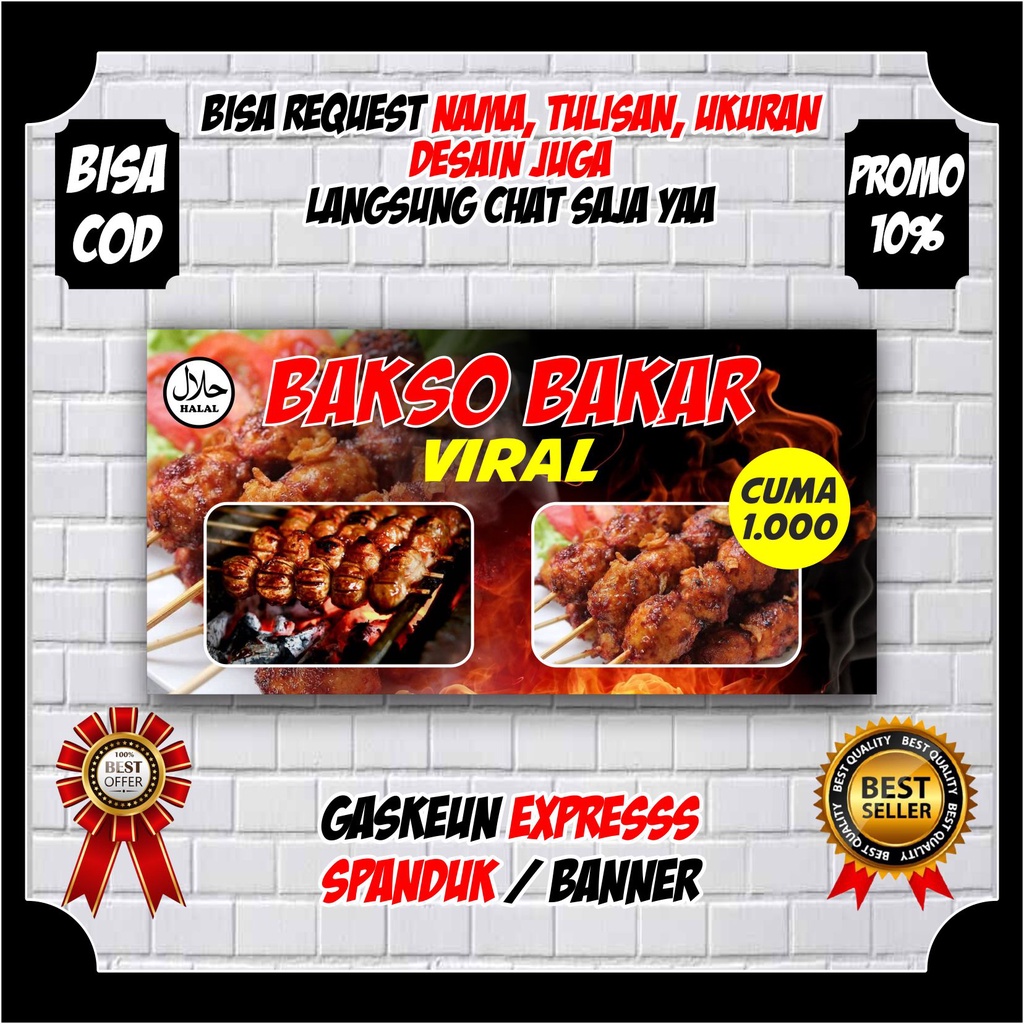 Jual Spanduk Banner Bakso Bakar Murah Kekinian Viral Spanduk Bakso