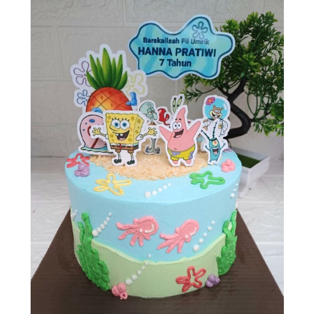 Jual Kue ulang tahun karakter spongebob uk 16 | Shopee Indonesia