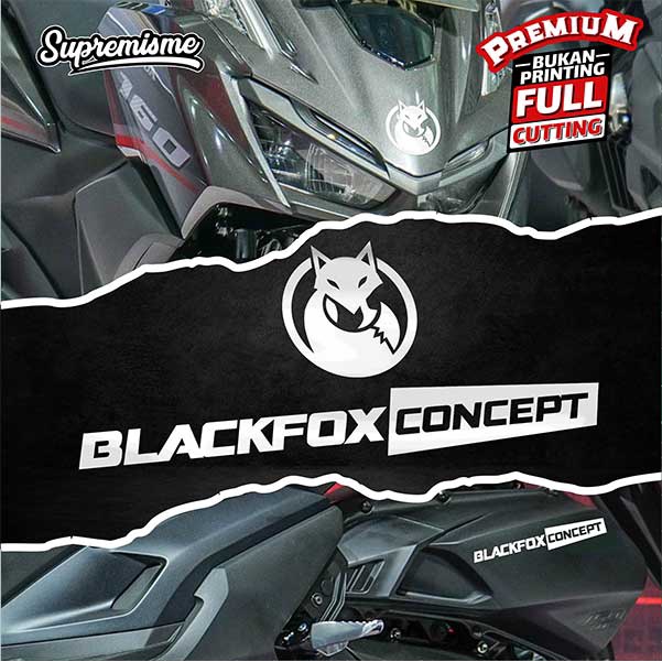 Jual Stiker Black Fox / Sticker Black Fox Concept / Stiker Viral