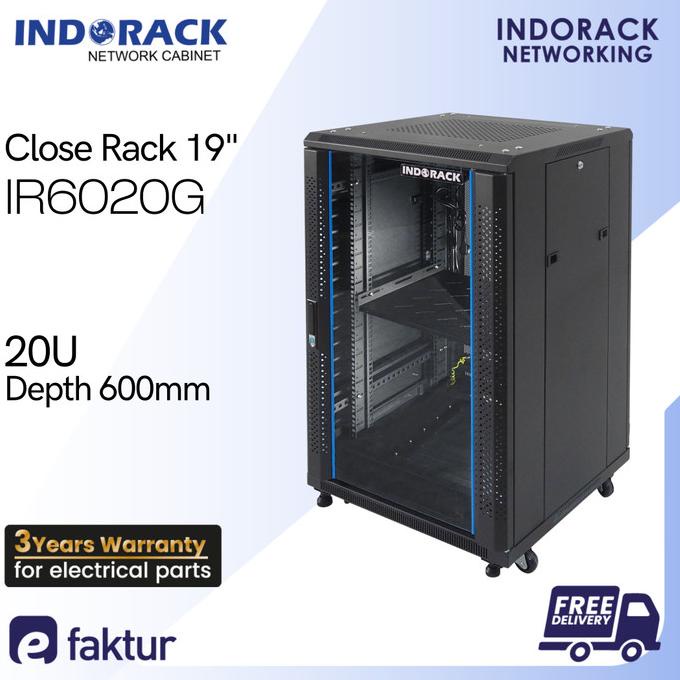 Jual Indorack Close Rack 20U Glass Door Rack Server 19