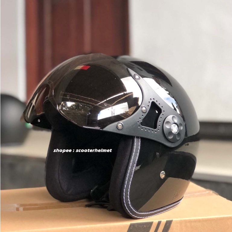 Jual helm pilot italy original list jarit + visor | Shopee Indonesia