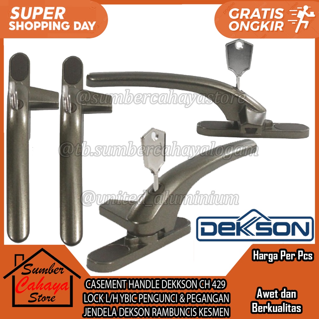 Jual Dekkson Rambuncis Window Pengunci Ch 429 Lock L/H Bk Na Wh Yb1c ...