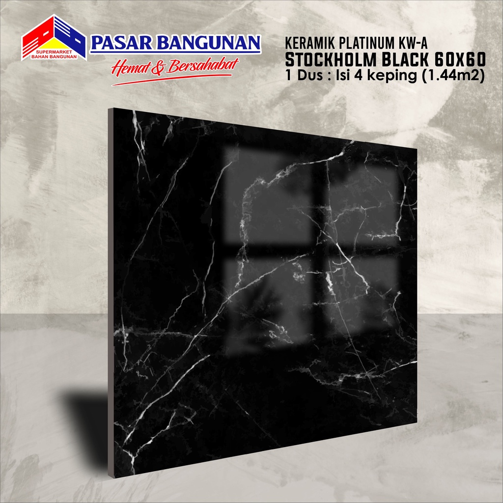 Jual Keramik Platinum Stockholm Black 60x60 Kw A Shopee Indonesia 1932