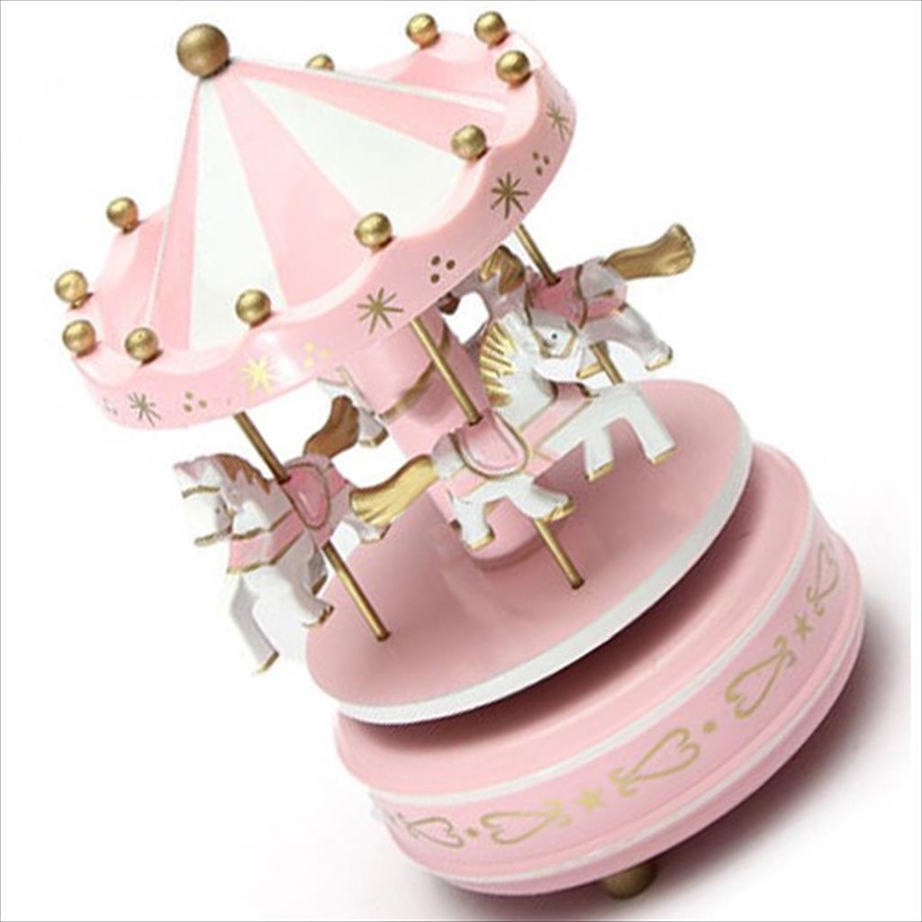 Jual Kotak Musik Merry Go Round Musical Box Carousel - HD-YYH - Pink ...