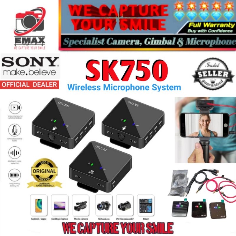 Jual SK750 Double 2.4GHz Dual Channel Wireless Microphone Camera ...